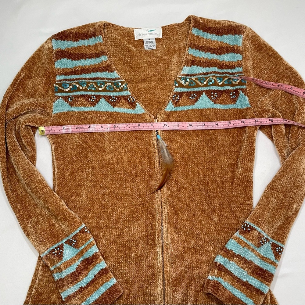 Soft Surroundings Chenille Zip Front Sweater - Picture 6 of 8